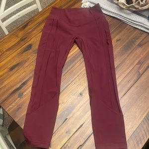 All the right places crop dark red size 6